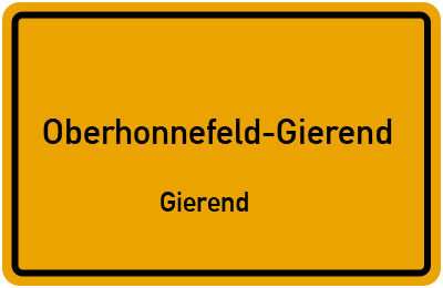 Straßenverzeichnis Oberhonnefeld-Gierend Gierend