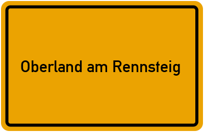 Ortsschild von Gemeinde Oberland am Rennsteig in Thüringen
