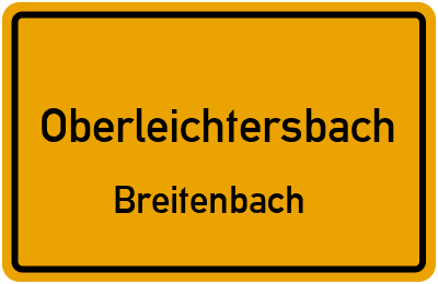 Ortsschild Oberleichtersbach Breitenbach