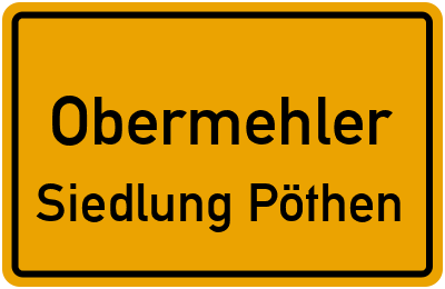 Straßenverzeichnis Obermehler Siedlung Pöthen