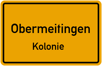 Straßenverzeichnis Obermeitingen Kolonie