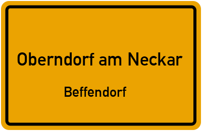 Ortsschild Oberndorf am Neckar Beffendorf