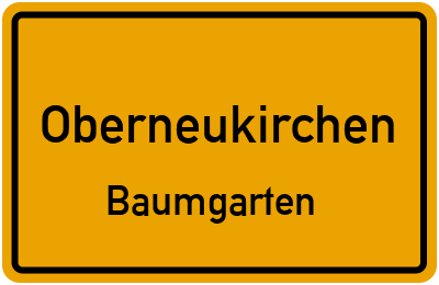 Ortsschild Oberneukirchen Baumgarten
