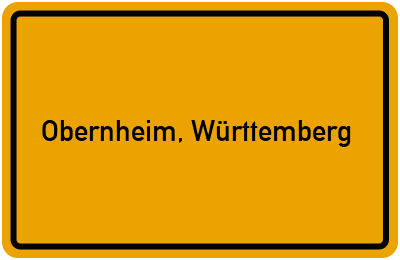 Ortsschild von Gemeinde Obernheim, Württemberg in Baden-Württemberg