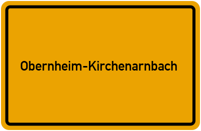 Ortsschild von Gemeinde Obernheim-Kirchenarnbach in Rheinland-Pfalz