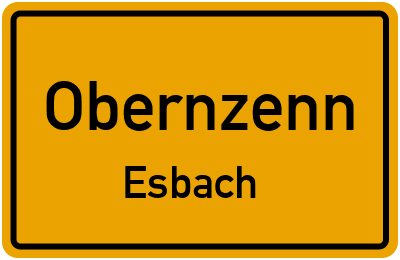 Ortsschild Obernzenn Esbach