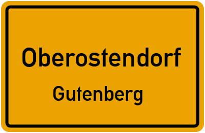 Ortsschild Oberostendorf Gutenberg