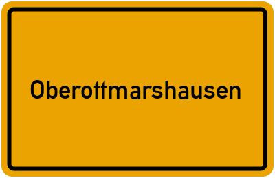 Ortsschild von Gemeinde Oberottmarshausen in Bayern