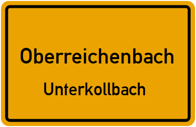 Ortsschild Oberreichenbach Unterkollbach