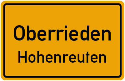 Straßenverzeichnis Oberrieden Hohenreuten