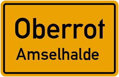 Ortsschild Oberrot Amselhalde