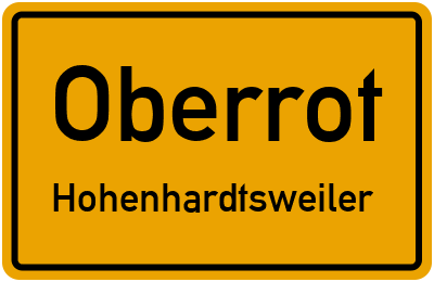 Ortsschild Oberrot Hohenhardtsweiler
