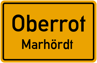 Ortsschild Oberrot Marhördt