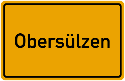 Ortsschild von Gemeinde Obersülzen in Rheinland-Pfalz