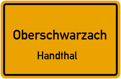 Ortsschild Oberschwarzach Handthal