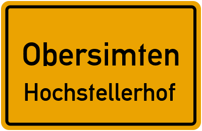 Straßenverzeichnis Obersimten Hochstellerhof