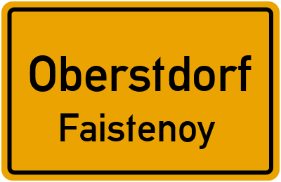 Ortsschild Oberstdorf Faistenoy