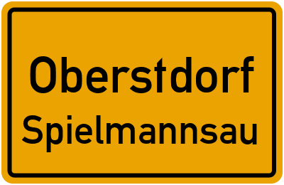 Ortsschild Oberstdorf Spielmannsau