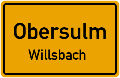 Ortsschild Obersulm Willsbach
