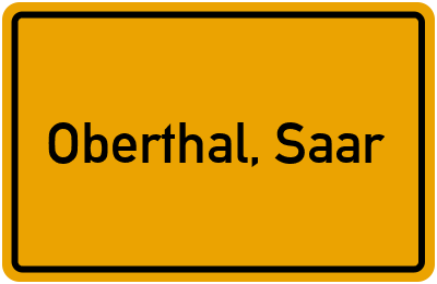 Ortsschild von Gemeinde Oberthal, Saar in Saarland