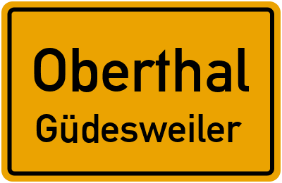 Straßenverzeichnis Oberthal Güdesweiler