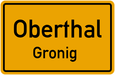 Ortsschild Oberthal Gronig