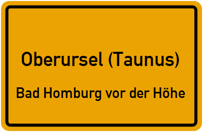 Straßenverzeichnis Oberursel (Taunus) Bad Homburg vor der Höhe