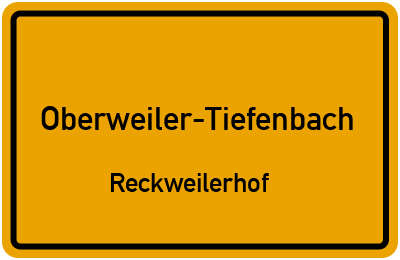 Straßenverzeichnis Oberweiler-Tiefenbach Reckweilerhof