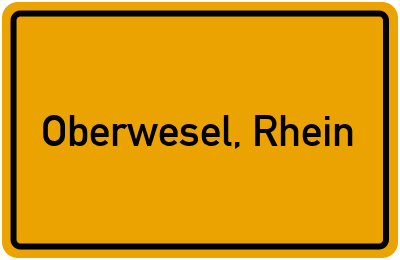 Ortsschild von Stadt Oberwesel, Rhein in Rheinland-Pfalz