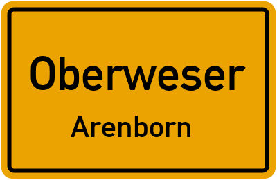 Ortsschild Oberweser Arenborn