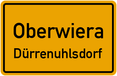 Straßenverzeichnis Oberwiera Dürrenuhlsdorf