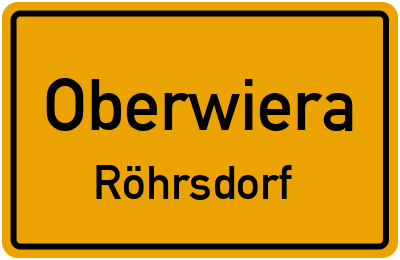 Straßenverzeichnis Oberwiera Röhrsdorf