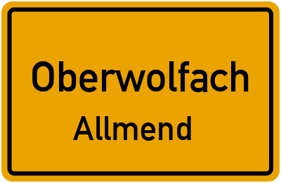 Straßenverzeichnis Oberwolfach Allmend
