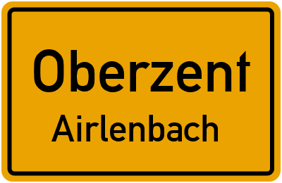 Ortsschild Oberzent Airlenbach