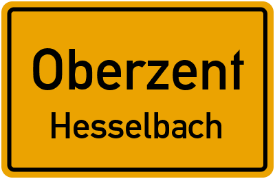 Ortsschild Oberzent Hesselbach