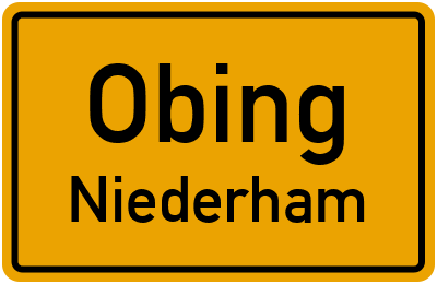 Ortsschild Obing Niederham