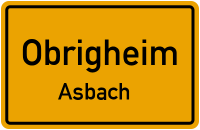 Straßenverzeichnis Obrigheim Asbach