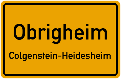 Straßenverzeichnis Obrigheim Colgenstein-Heidesheim