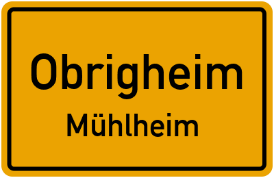 Straßenverzeichnis Obrigheim Mühlheim