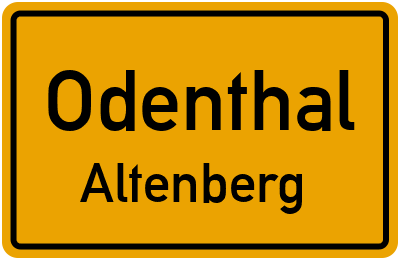 Ortsschild Odenthal Altenberg