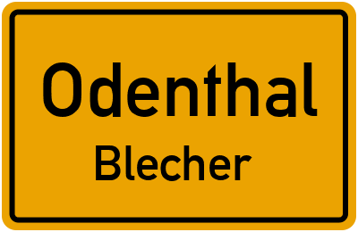 Ortsschild Odenthal Blecher