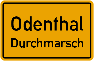 Ortsschild Odenthal Durchmarsch