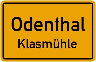 Ortsschild Odenthal Klasmühle