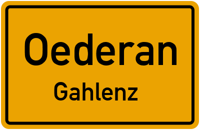 Straßenverzeichnis Oederan Gahlenz