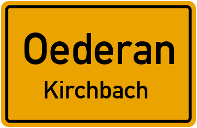 Ortsschild Oederan Kirchbach