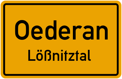 Ortsschild Oederan Lößnitztal