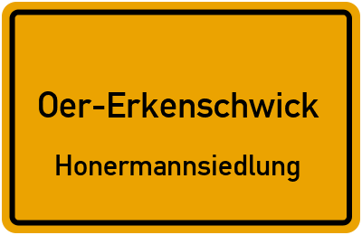 Ortsschild Oer-Erkenschwick Honermannsiedlung