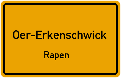 Ortsschild Oer-Erkenschwick Rapen