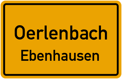 Ortsschild Oerlenbach Ebenhausen
