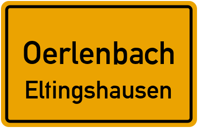 Ortsschild Oerlenbach Eltingshausen
